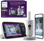 Vigilabebés con vídeo conectado PHILIPS Avent con Wi-Fi, cámara HD de alta calidad, visión nocturna por infrarrojos, detección de llanto, función de comunicación bidireccional, 12 horas de duración de la batería en modo Eco, modelo SCD951/26