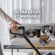 Rowenta X-Clean5, Aspiradora fregona sin cable, limpieza 2 en 1, modo de detección automática, iluminación LED, autolimpieza, secado con aire caliente, GZ5557EE, blanco/negro