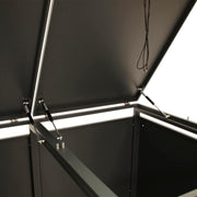 DEGAMO Mülltonnenbox, cobertizo para 4 cubos de basura MÜNCHEN para 4 cubos de 120 y 240 litros, acero galvanizado, color antracita