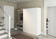 Armario Rauch Möbel Nabila para dormitorio, habitación infantil, habitación juvenil, pasillo, 3 puertas, sistema push-to-open, con accesorios Classic, color blanco, ancho 140 cm