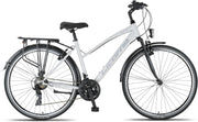 Bicicleta de trekking premium Licorne Bike de 28 pulgadas para hombres, jóvenes, chicas y mujeres, con 21 velocidades, bicicleta de ciudad, bicicleta para hombre L-V-ATB