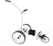 Carrito de golf eléctrico ligero de aluminio sin mando a distancia y 12 accesorios, plegable
