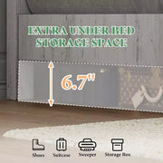 Estructura de cama de madera rústica AMERLIFE con cabecero empalmado de 51.2"