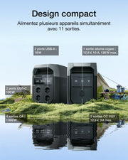 Estación eléctrica portátil EcoFlow DELTA 3, capacidad de 1024 Wh, celdas LFP, carga del 70% en 30 min, ampliable hasta 5 kWh, generador solar para camping, autocaravanas y alimentación de respaldo