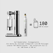 Aarke Carbonator 3, gasificador de agua de acero inoxidable con moderno acabado en acero, incluye botella de PET de 1L sin BPA, máquina de agua con gas para agua del grifo, compatible con cilindros de CO2 de 60L