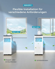 Aire acondicionado portátil 9000 BTU con tubo de escape | Aire acondicionado móvil 4 en 1 | Funcionamiento silencioso