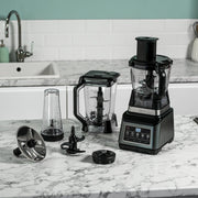 Procesador de alimentos y licuadora 3 en 1 Ninja con 5 programas: Mezclar, Mezcla máxima, Picar, Licuar, Triturar, recipiente de 1,8 L, jarra de 2,1 L, vaso de 700 ml, 1200 W, apto para lavavajillas, Auto-iQ, negro BN800EU