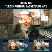 Minifire Monitor Gamer para PC de 24.5 pulgadas, 300Hz, Fast IPS, FHD 1080P, 1ms, 16:9, FreeSync, 120% sRGB, ángulo de visión amplio de 178°, VESA, HDMI 2.0 y DP1.4, cuidado ocular - (MFG25X1 Pro)