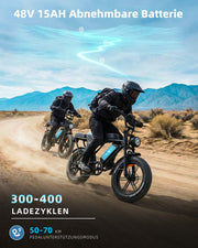 Bicicleta eléctrica OUXI de 250W, Fatbike de 20" x 4.0, frenos de disco hidráulicos, desbloqueo NFC, 60Nm de par, portaequipajes delantero y trasero