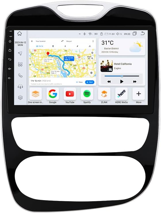 Autorradio Android 12 para Renault Clio 4 (2016-2019), navegación GPS, 8 núcleos, 6G+64G, pantalla táctil QLED 10,1 para radio Renault Clio con CarPlay inalámbrico, Android Auto, Bluetooth, WiFi, 4G LTE, DSP, RDS