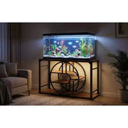 Soporte de metal para acuario de 55 a 75 galones, soporte resistente para pecera con armario de almacenamiento, soporte de varios niveles para pecera con patas reforzadas, adecuado