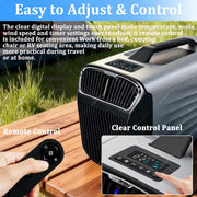 Aire acondicionado portátil para camping de 5200 BTU, unidad silenciosa 4 en 1 con mando a distancia, aire acondicionado móvil para tienda de campaña, caravana, coche, garaje, uso interior y exterior A-12V