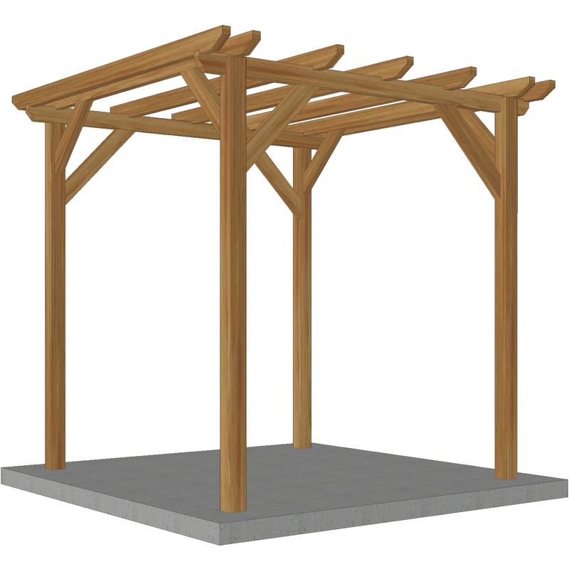 Pérgola de madera maciza 2,3 x 2,3 m