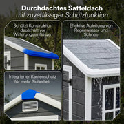 STEELSØN Novara Gerätehaus – Gartenschuppen mit Satteldach & Fenster – Gartenhaus 202x103x134 cm (HxTxB) – Geräteschuppen aus Kunststoff in Dunkelgrau – Gartenhütte wetterfest & rostfrei – Schuppen