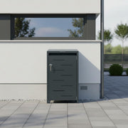 STEELSØN Diorus Mülltonnenbox 1er bis 240L abschließbar – Hochwertige Mülltonnenverkleidung 1 Tonne aus Stahl – Müllbox Müllcontainer Anthrazit - Mülltonnen Box wetterfest – Gerätebox mit Schloss