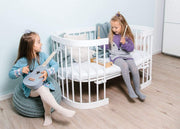Cuna 7 en 1 tweeto®: cuna de madera evolutiva | cuna de colecho y cuna de barrotes de altura regulable | convertible en cama infantil y parque de juegos (haya natural)