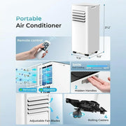 10000 BTU Portable Air Conditioner, 4-in-1 Cools 450 Sq.Ft, Quiet AC with Fan & Dehumidifier, LED Display, Remote, 24H Timer, Portable AC Units with Window Kit, for Bedroom/Office/Dorms