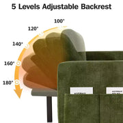 Sofá cama seccional Dyonery de 81", sofá cama en forma de L con chaise longue de almacenamiento reversible, USB, respaldo reclinable