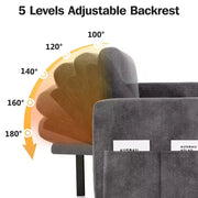 Sofá cama seccional Dyonery de 81", sofá cama en forma de L con chaise longue de almacenamiento reversible, USB, respaldo reclinable