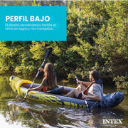 Kayak Intex Explorer K2, set de kayak inflable para 2 personas con remos de aluminio y bomba de aire de alto flujo