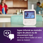 Monitor de bebé con vídeo Philips AVENT Premium, certificado por DEKRA, privado y seguro con cámara y audio, pantalla de 3,5", zoom x4, visión nocturna, nanas, temperatura ambiente, 12 h en modo Eco, SCD891/26