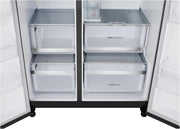 Frigorífico Side by Side LG GSGV81PYLL, Clase E, 635 L, Instaview, frigorífico con congelador, dispensador de hielo, hielo picado y agua, Total NoFrost, compresor Smart Inverter, Wi-Fi