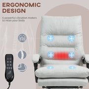 Vinsetto Silla de Oficina Reclinable con Masaje de Vibración y Calor de Microfibra