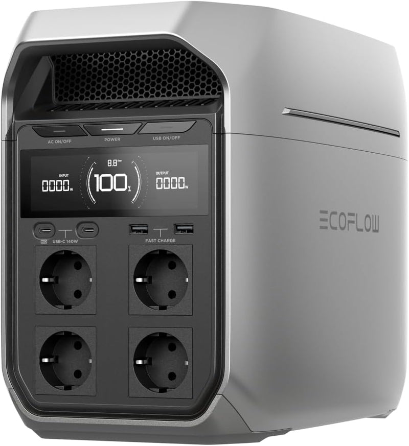 Estación de energía portátil EcoFlow DELTA 3 Plus, 1024 Wh de capacidad, batería LiFePO4, carga completa en 56 min, 1800 W de potencia de salida, para camping, caravanas y alimentación de emergencia