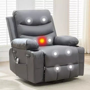 Sillón reclinable elevador eléctrico, reclinables eléctricos para ancianos con calor y masaje, asistencia para levantarse con portavasos, bolsillo lateral, para sala de estar