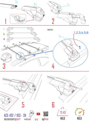 Barras de techo compatibles con Dacia Duster 2014-2018 ACE-1 Barras de techo 3 barras Gris