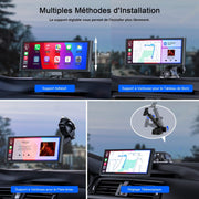 Avylet 9,26'' Apple CarPlay para coche con cámara de visión trasera, pantalla táctil portátil, navegación GPS, control por voz Google/Siri, Android Auto, Bluetooth, AUX/FM, Mirror Link, OTA, inalámbrico