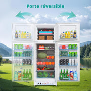 Refrigerador a gas SMETA con congelador, 265L, refrigerador y congelador combinado a gas/220V, nevera a gas para camping, autocaravana, garaje, caravana, casa móvil, blanco