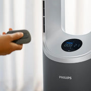 Philips Air Performer 2 en 1: Purificador de aire y ventilador refrigerante - Purifica 70 m², elimina el 99,97 % de alérgenos y contaminantes. Filtro HEPA, sensores inteligentes, Alexa, aplicación. (AMF765/10)