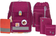 LÄSSIG Set de mochila escolar de 7 piezas para niños/School Set Boxy Unique Negro