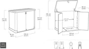Cochera horizontal para cubos de basura KETER SIO Pro - 1200 litros - Beige