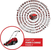 Cortacésped inalámbrico Einhell GE-CM 36/43 Li M Solo Power X-Change 36V 43cm 600m² sin escobillas, función mulching, 63L, 25-75mm, sin batería