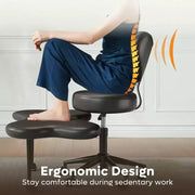 Silla de oficina ergonómica con diseño cruzado Pinmoco, silla de meditación con altura ajustable, giro de 360°, soporte lumbar, silla de trabajo y de oficina, silla para TDAH