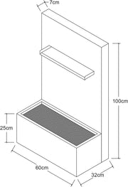 Fuente de cascada KÖHKO® con iluminación LED, altura 100 cm, fuente de acero corten 31008