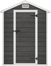 STEELSØN Novara Gerätehaus – Gartenschuppen mit Satteldach & Fenster – Gartenhaus 202x103x134 cm (HxTxB) – Geräteschuppen aus Kunststoff in Dunkelgrau – Gartenhütte wetterfest & rostfrei – Schuppen