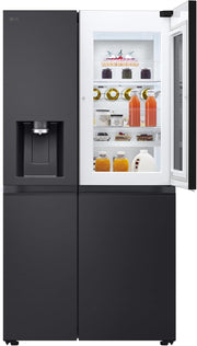 Frigorífico Side by Side LG GSGV81PYLL, Clase E, 635 L, Instaview, frigorífico con congelador, dispensador de hielo, hielo picado y agua, Total NoFrost, compresor Smart Inverter, Wi-Fi