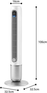 Philips Smarter Turmventilator 7000 Series – 8,4 m/s stark, ultraleise 22 dB, energieeffizient, App & Fernbedienung, Wlan, 12 Stufen, Schlafmodus, Temp‑Anzeige, 12‑h Timer, 80° Oszillation (CX7550/00)
