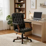 Silla de oficina ejecutiva con diseño de respaldo alado y giro para oficina en casa