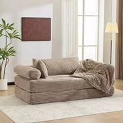 Sofá cama convertible de pana, 2 plazas, color gris oscuro / gris / verde / azul marino
