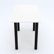 Mesa AKKE 80x60 | Mesa de comedor - Mesa de cocina - Mesa con patas NEGRAS - Mesa de oficina | Blanco