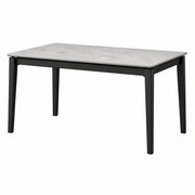 Mesa de comedor con tablero de cerámica y estructura de acero 140x80x75 cm gris/negro