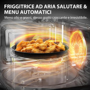 Microondas Toshiba MW3-AC26SFI(BK) con grill y convección/Horno microondas 6 en 1/26 L/Grill de 1000 W/Inversor Origin/Función Chef Defrost/Convección/Cocción combinada/Grill/Freidora de aire/Menú automático/Negro