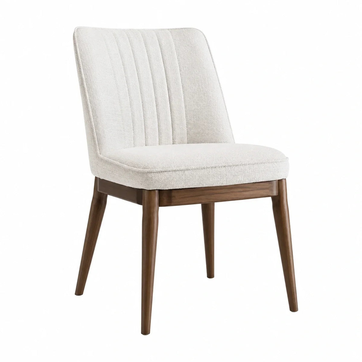 Silla de comedor de madera y poliéster con respaldo alto 55cm x 60cm x 85cm Beige