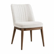 Silla de comedor de madera y poliéster con respaldo alto 55cm x 60cm x 85cm Beige