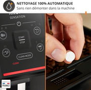 Krups Sensation C50, Cafetera de grano, máquina espresso, 5 bebidas de acceso directo, interfaz táctil, fácil de usar, limpieza automática, boquilla de vapor para cappuccino, fabricada en Francia EA910810