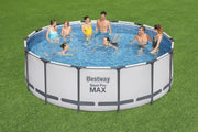 BESTWAY 5612X Piscina desmontable Steel Pro Max 427 x 122 cm, con depuradora de cartucho 3.028 L/H, cobertor y escalera, 56088, Azul